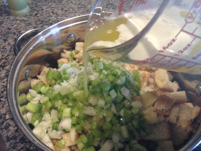 Recipe Photo - Butter pouring over  stuff in' muffin ingredients